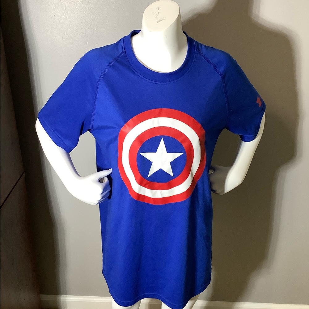 Men’s Small Under Armour Captain America HeatGear Short Sleeve Shirt